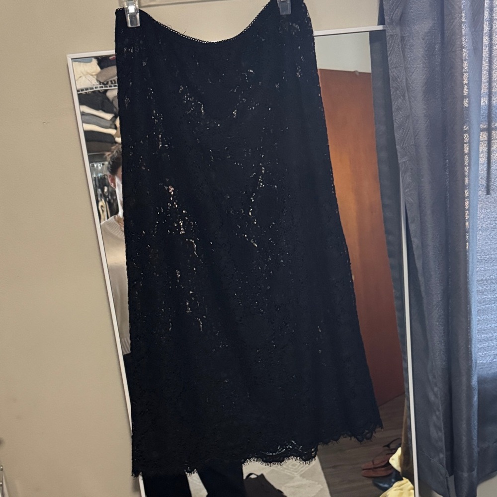 Black Lace A-Line Skirt - Elegant Evening Wear